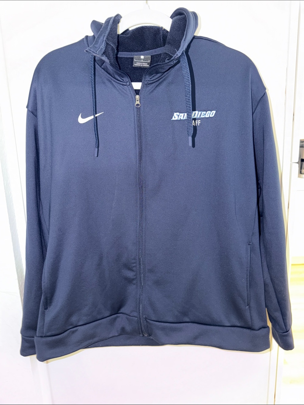 Nike USD Toreros Staff Navy Zip-Up Performance Hoodie Jacket | L